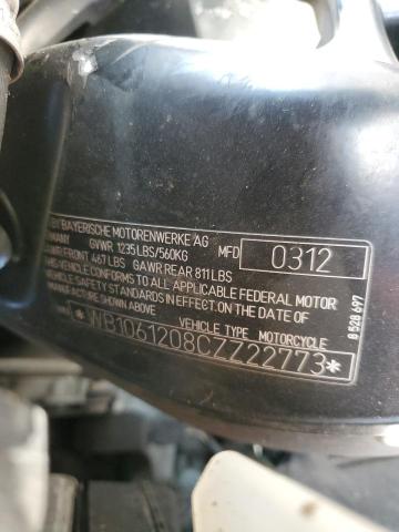 2012 BMW K1600 GTL WB1061208CZZ22773