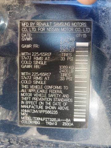 2015 NISSAN ROGUE S KNMAT2MVXFP586235