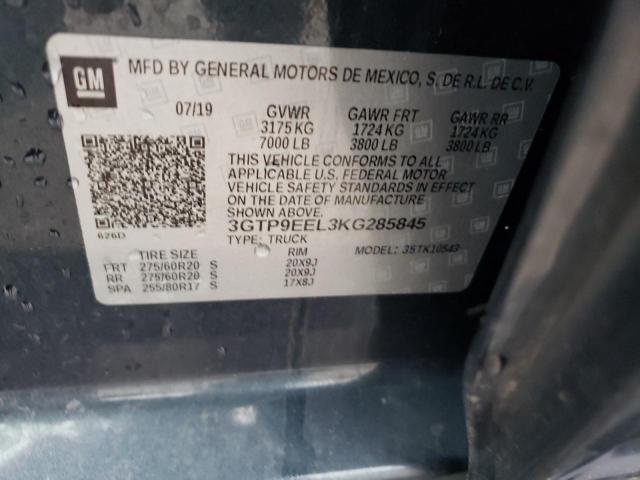 2019 GMC SIERRA K15 3GTP9EEL3KG285845