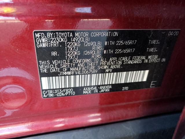 JTMMWRFV4LD067589 | 2020 TOYOTA RAV4 LE