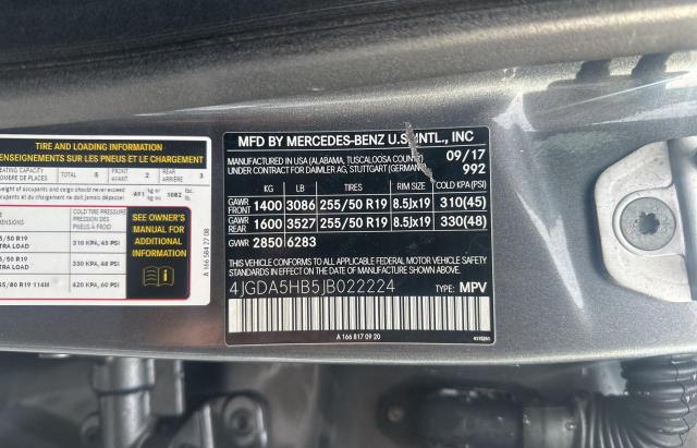 4JGDA5HB5JB022224 | 2018 MERCEDES-BENZ GLE 350 4M