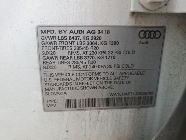 WA1LHAF71JD039782 2018 AUDI Q7, photo no. 12