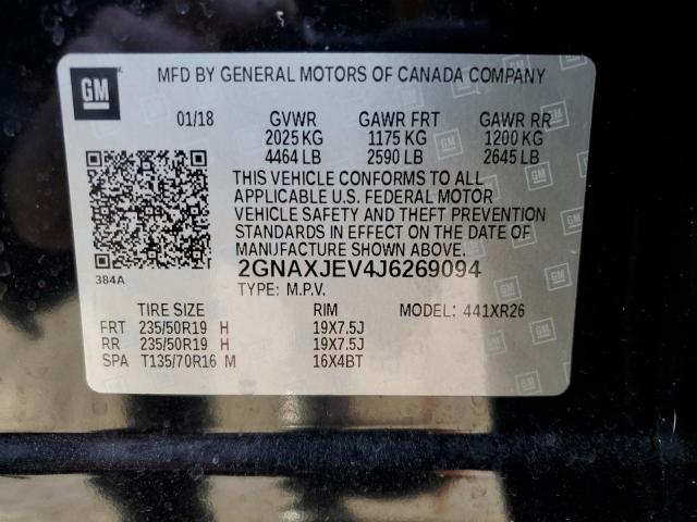 2GNAXJEV4J6269094 2018 Chevrolet Equinox Lt