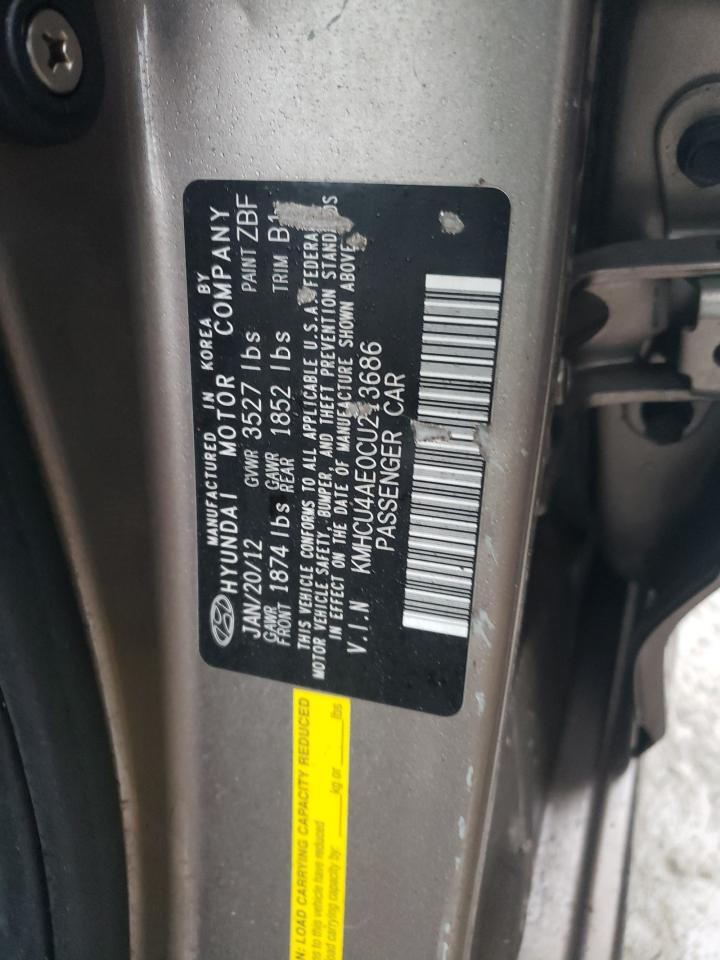 KMHCU4AE0CU213686 2012 Hyundai Accent Gls