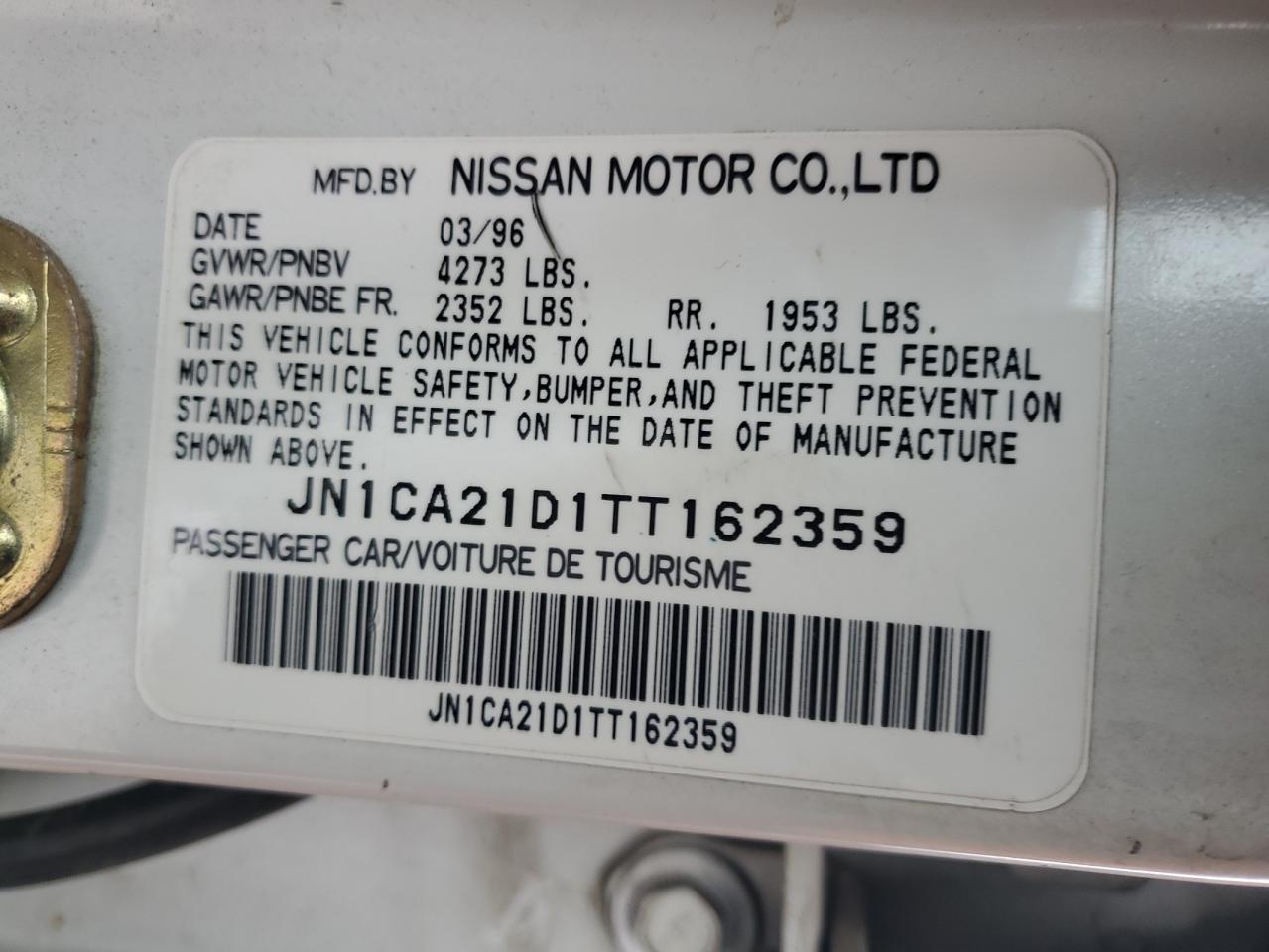 JN1CA21D1TT162359 1996 Nissan Maxima Gle