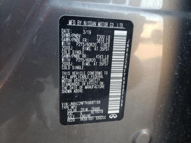 2019 Infiniti Qx80 Luxe VIN: JN8AZ2NF7K9687158 Lot: 37941894