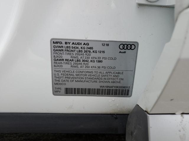 WA1BNAFY0K2038312 2019 AUDI Q5, photo no. 14