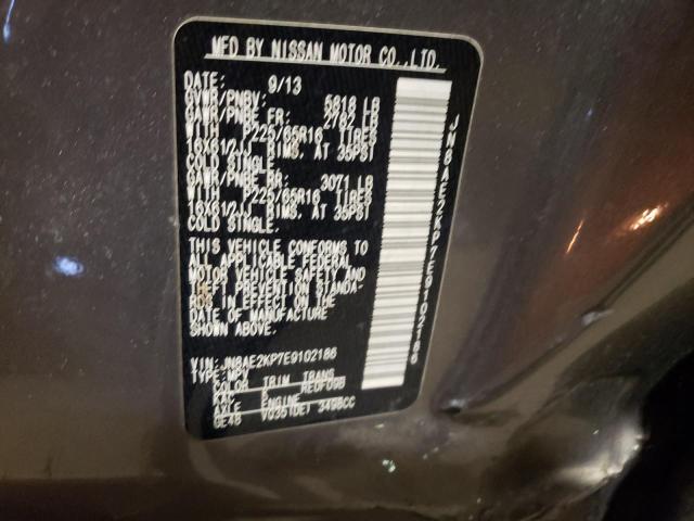 2014 Nissan Quest S VIN: JN8AE2KP7E9102186 Lot: 39817404