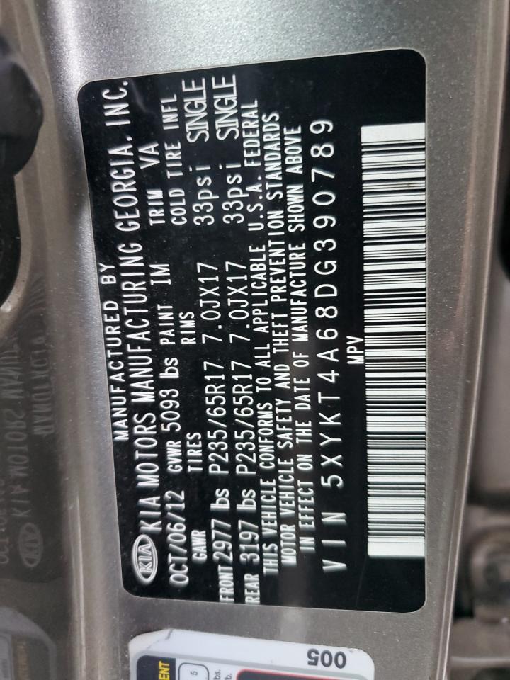 5XYKT4A68DG390789 2013 Kia Sorento Lx