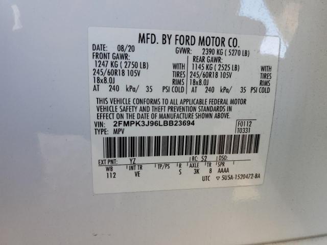 2020 FORD EDGE SEL - 2FMPK3J96LBB23694