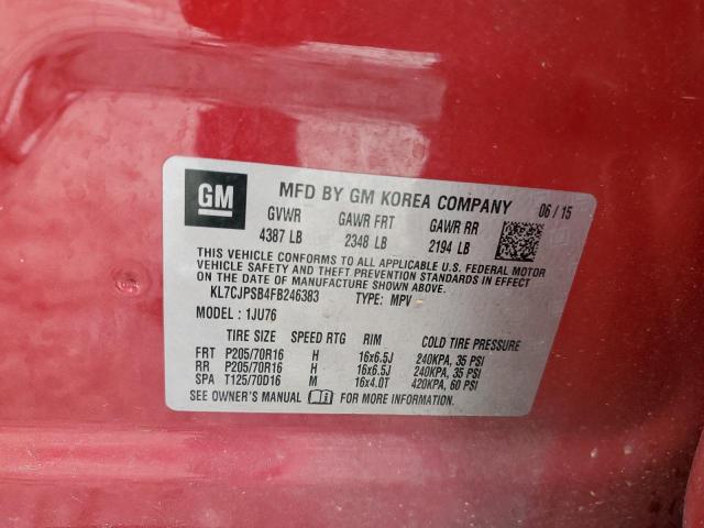 2015 CHEVROLET TRAX 1LS - KL7CJPSB4FB246383