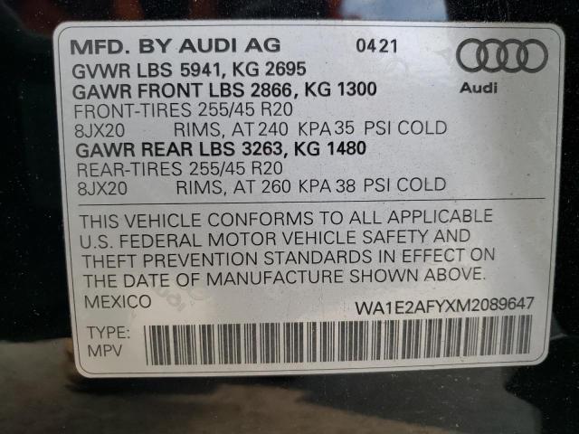 2021 AUDI Q5 E PREMI - WA1E2AFYXM2089647