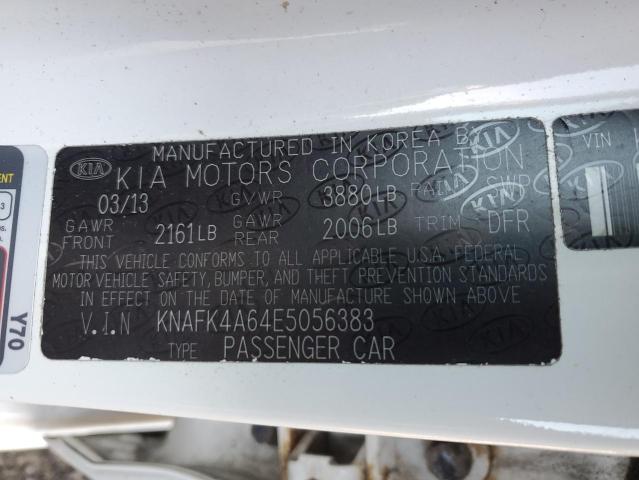 KNAFK4A64E5056383 | 2014 KIA FORTE LX