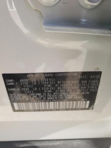 2022 SUBARU OUTBACK PR - 4S4BTAFC7N3222138