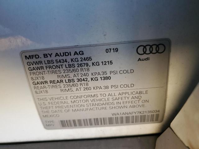 WA1ANAFY7K2135034 2019 AUDI Q5 - Image 13