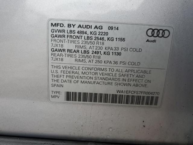 2015 AUDI Q3 PREMIUM WA1EFCFS7FR004270