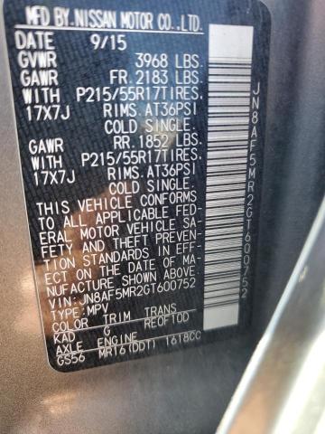 2016 NISSAN JUKE S - JN8AF5MR2GT600752