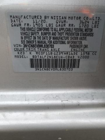 2021 NISSAN VERSA SV - 3N1CN8EV0ML830703