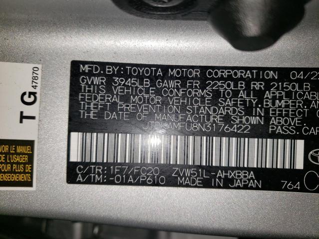 2022 TOYOTA PRIUS NIGH - JTDKAMFU8N3176422