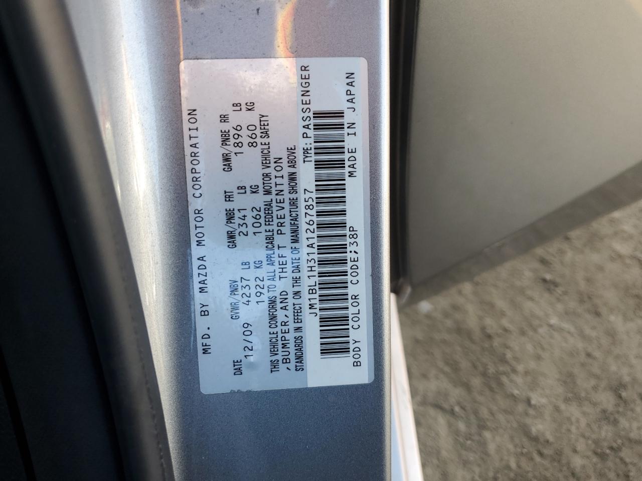 jm1bl1h31a1267857 JM1BL1H31A1267857 2010 Mazda Speed 3
