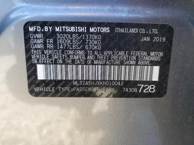 2019 MITSUBISHI MIRAGE LE ML32A5HJXKH010042