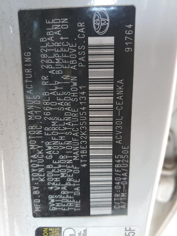 4T1BE32K35U541341 2005 Toyota Camry Le