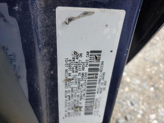 2002 Toyota Prius VIN: JT2BK18U120043399 Lot: 79990983