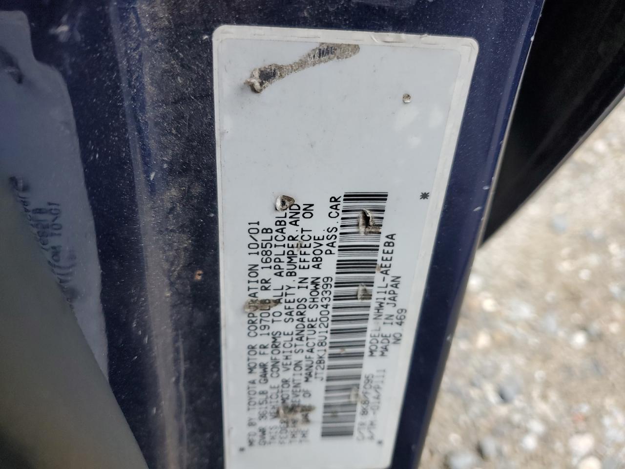 JT2BK18U120043399 2002 Toyota Prius