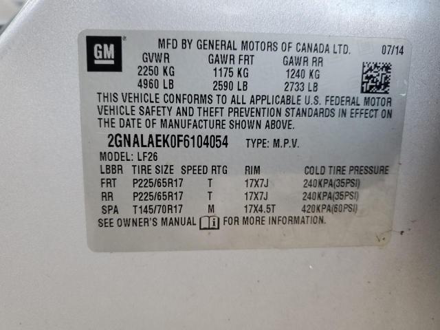 2GNALAEK0F6104054 | 2015 CHEVROLET EQUINOX LS