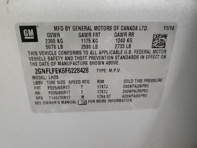 2GNFLFEK6F6228428 | 2015 CHEVROLET EQUINOX LT