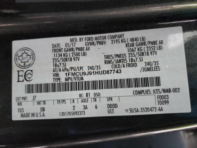 1FMCU9J91HUD87743 | 2017 FORD ESCAPE TIT