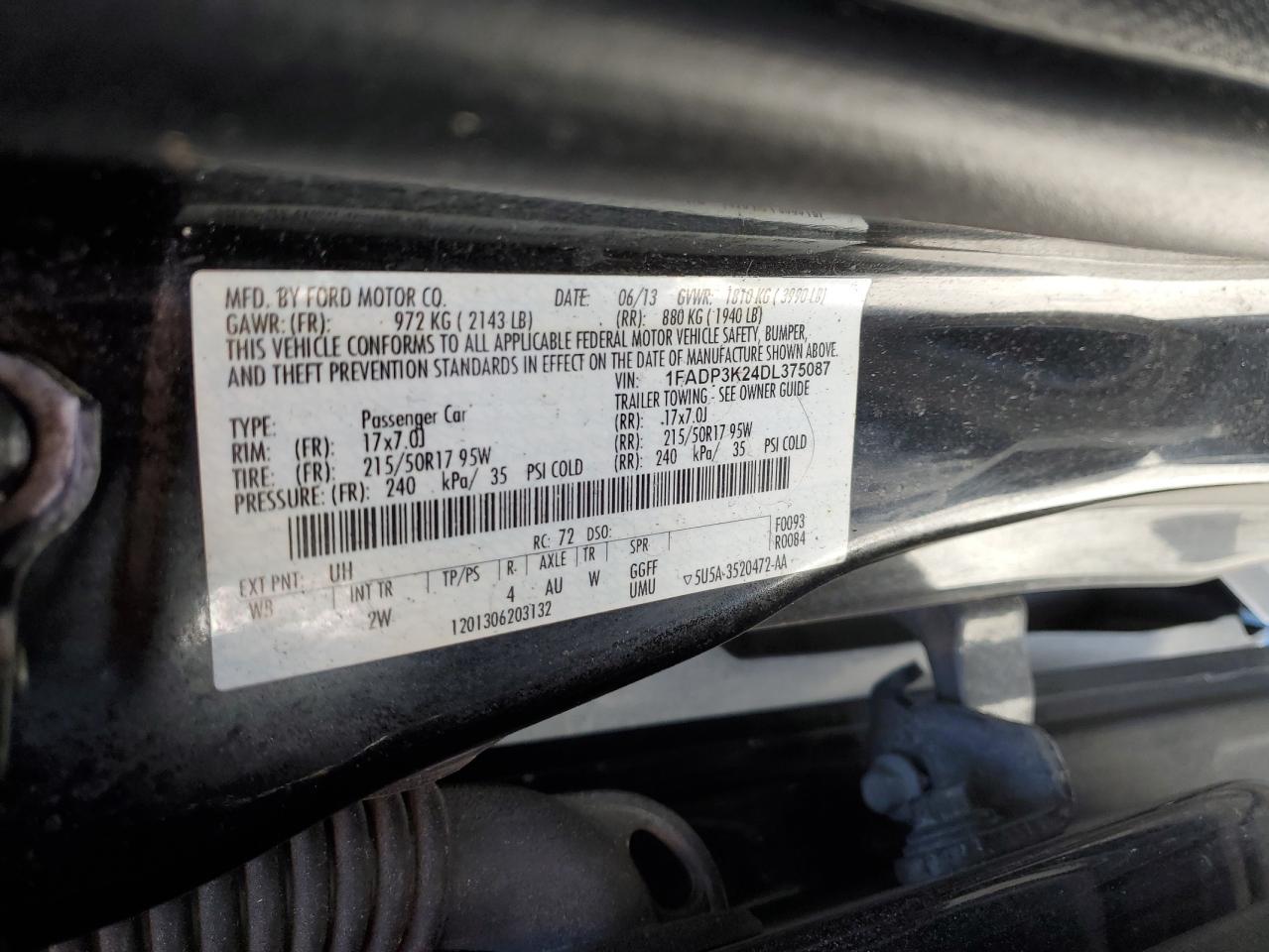 1FADP3K24DL375087 2013 Ford Focus Se