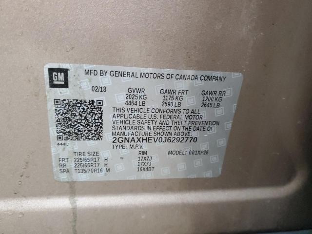 2018 Chevrolet Equinox Ls VIN: 2GNAXHEV0J6292770 Lot: 40383174