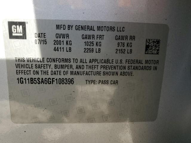 2016 Chevrolet Malibu Limited Ls VIN: 1G11B5SA6GF108396 Lot: 78298033