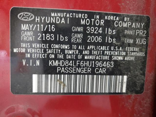 KMHD84LF6HU196463 | 2017 HYUNDAI ELANTRA SE