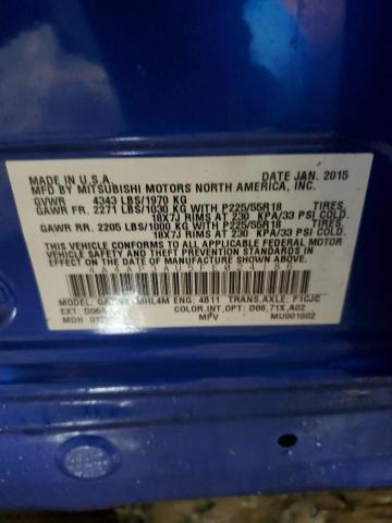 2015 Mitsubishi Outlander Sport Es VIN: 4A4AP3AU5FE024186 Lot: 39122224