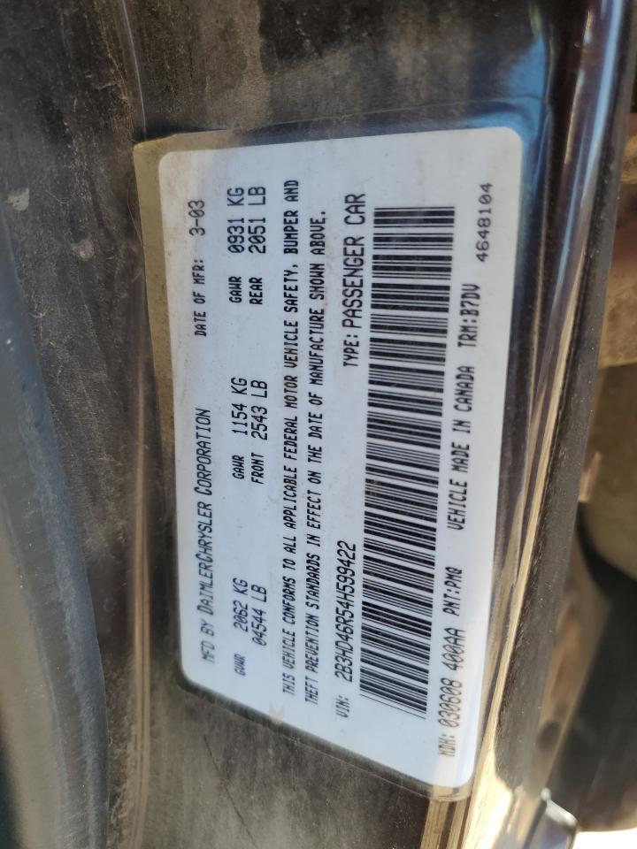 2B3HD46R54H599422 2004 Dodge Intrepid Se