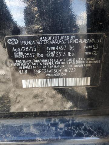 5NPE24AF6GH296732 | 2016 HYUNDAI SONATA SE