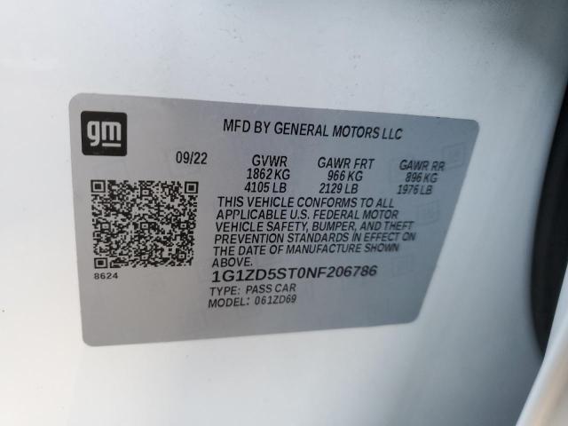 2022 CHEVROLET MALIBU LT - 1G1ZD5ST0NF206786