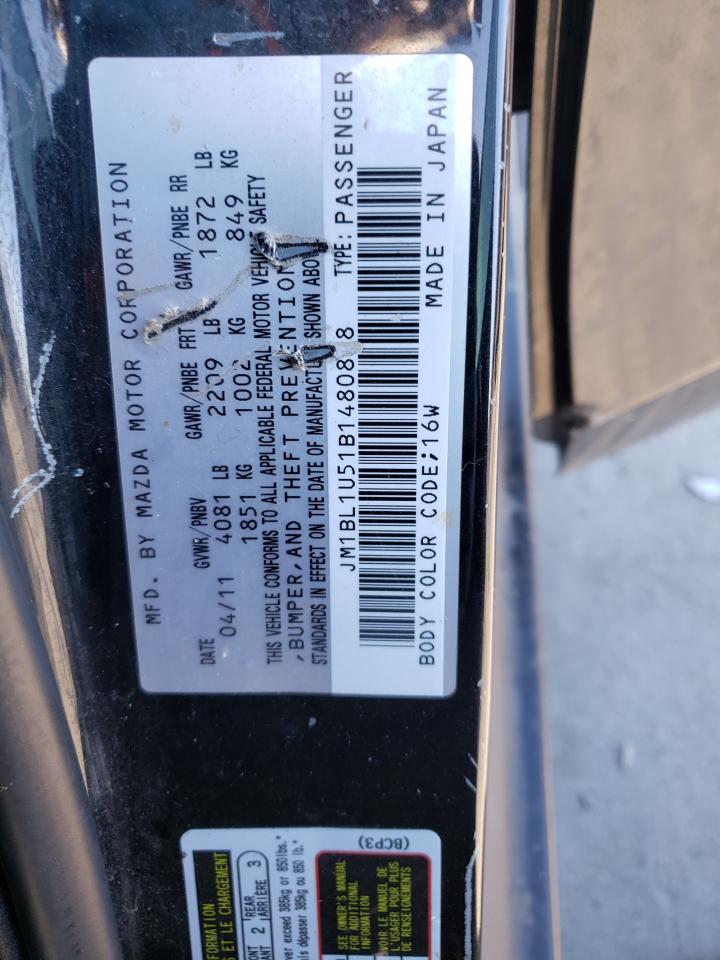 JM1BL1U51B1480848 2011 Mazda 3 S