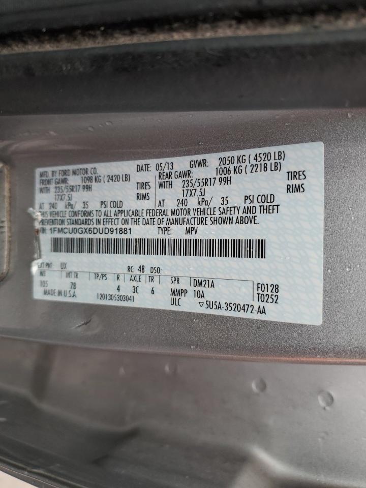 1FMCU0GX6DUD91881 2013 Ford Escape Se