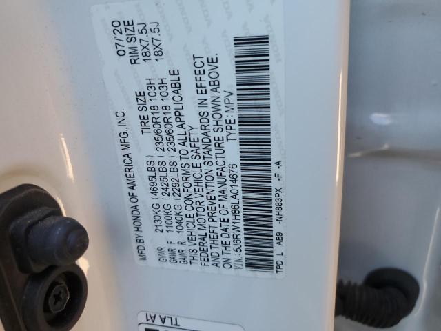 2020 HONDA CR-V EXL 5J6RW1H86LA014676