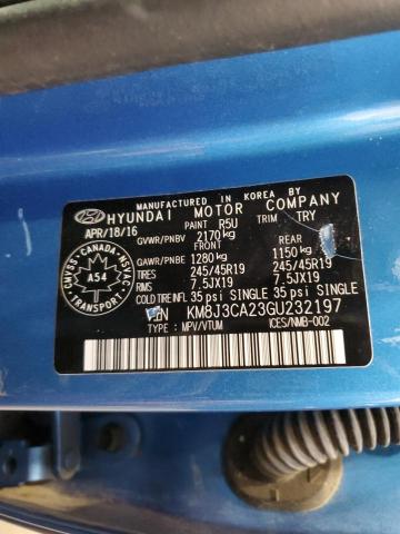 2016 HYUNDAI TUCSON LIM KM8J3CA23GU232197