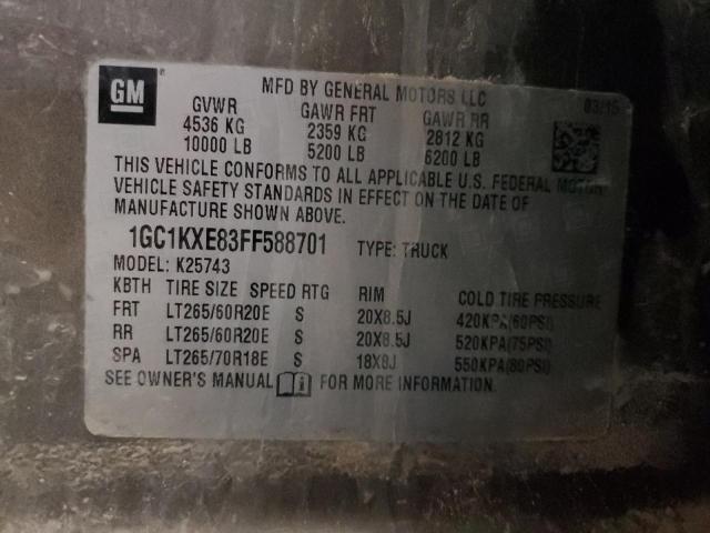1GC1KXE83FF588701 2015 Chevrolet Silverado K2500 High Country