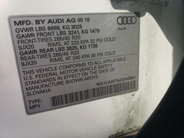 WA1LAAF74JD046861 2018 AUDI Q7, photo no. 12