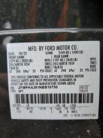 2FMPK4J91NBB10750 2022 FORD EDGE, photo no. 13