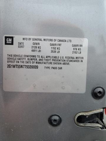 2007 Chevrolet Impala Lt VIN: 2G1WT55N779339009 Lot: 39397584