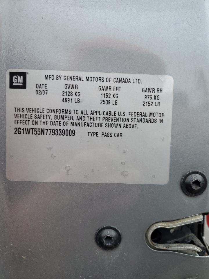 2G1WT55N779339009 2007 Chevrolet Impala Lt