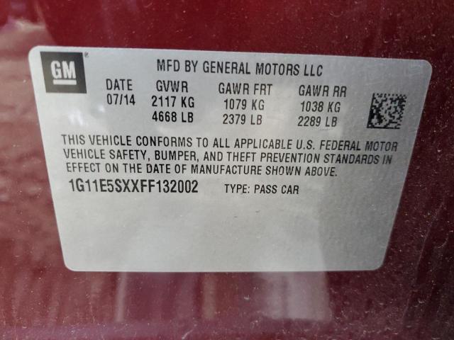 1G11E5SXXFF132002 | 2015 CHEVROLET MALIBU 2LT