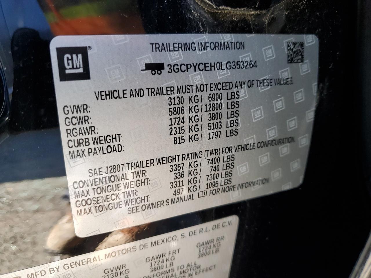 VIN: 3GCPYCEH0LG353264 2020 CHEVROLET ALL Models
